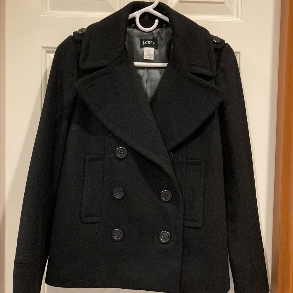 J. Crew Womens Harbor Peacoat Black Size 0 Wool with Thinsulate lining